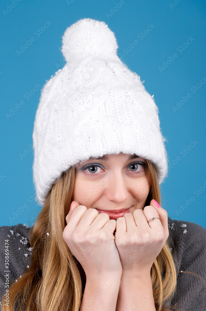 Beautiful woman in winter hat Beautiful woman in winter hat