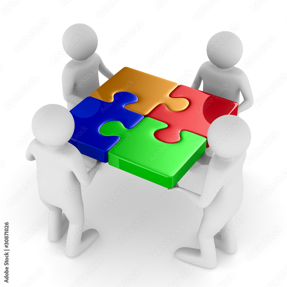 Puzzle on white background. Isolated 3D image Puzzle on white background. Isolated 3D image