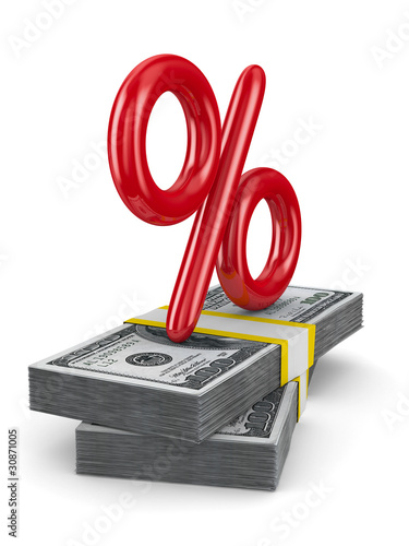 Percent on pack of dollars....
