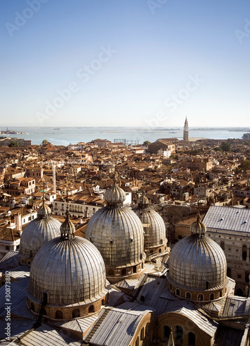 Venice aerial view with Saint Mark Cathedral