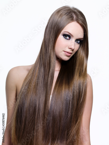 beauty of long healthy hair of woman