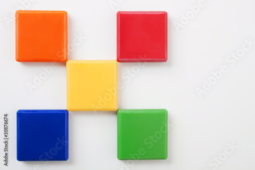 Colorful squares on bright background #1