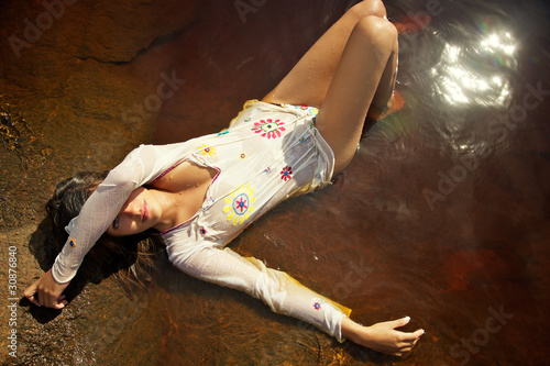 wet fashion editorial sexy female glamor exotic model