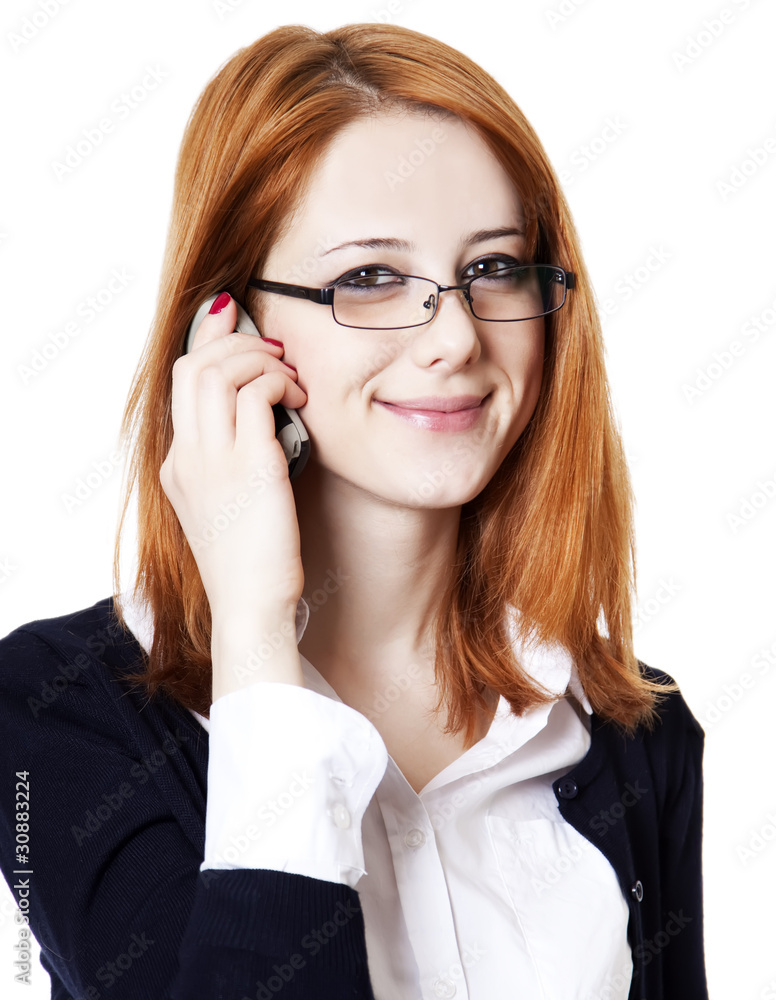 Business women calling by phone.