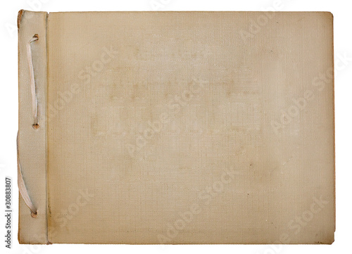 Vintage photoalbum for photos on white isolated background