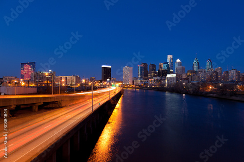 Philadelphia Skyline  by night
