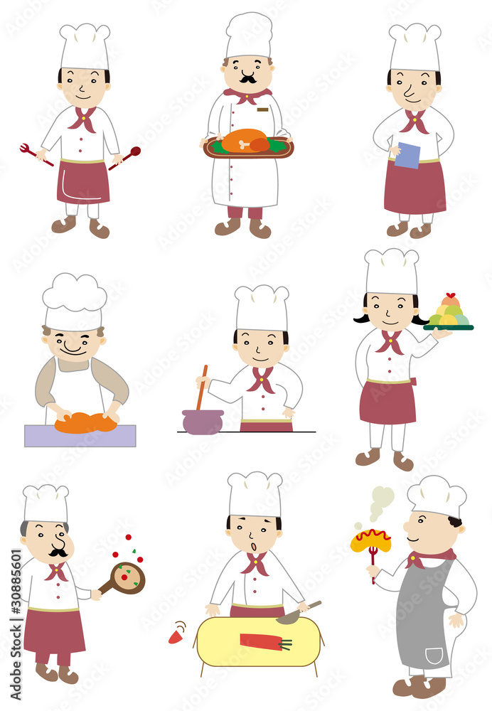 cartoon chef icon cartoon chef icon