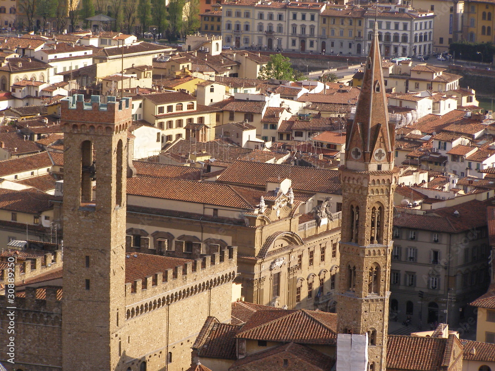 Obraz premium Florence - aerial view from the top of the Cathedral dome (Brunelleschi's dome)