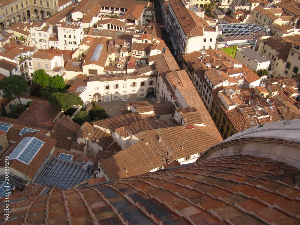 Florence - aerial view from the top of the Cathedral dome (Brunelleschi's dome)