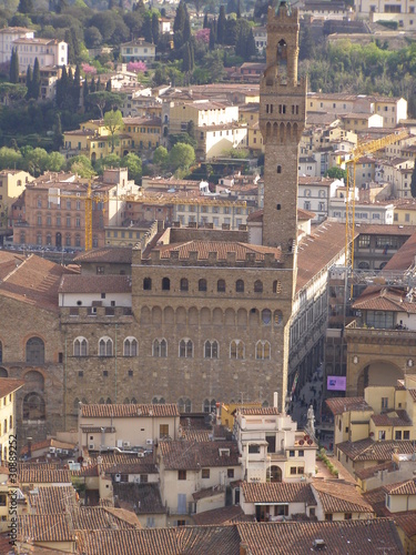 Florence - aerial view from the top of the Cathedral dome (Brunelleschi's dome) photo