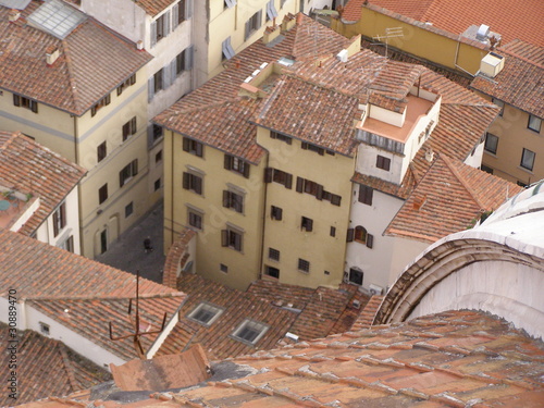 Florence - aerial view from the top of the Cathedral dome (Brunelleschi's dome) photo