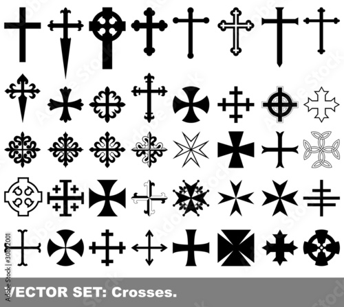 Fotografia, Obraz Vector set: crosses