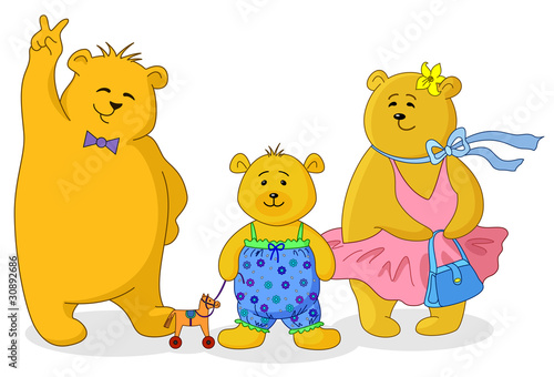 Fototapeta Naklejka Na Ścianę i Meble -  Teddy bears family