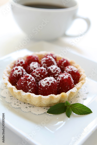 Raspberry Tart and Coffee