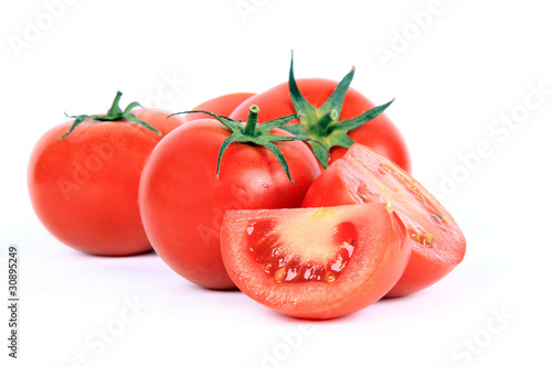 Tomatoes on white