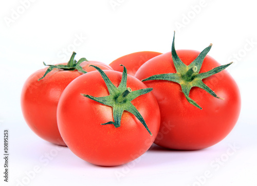 Tomatoes on white