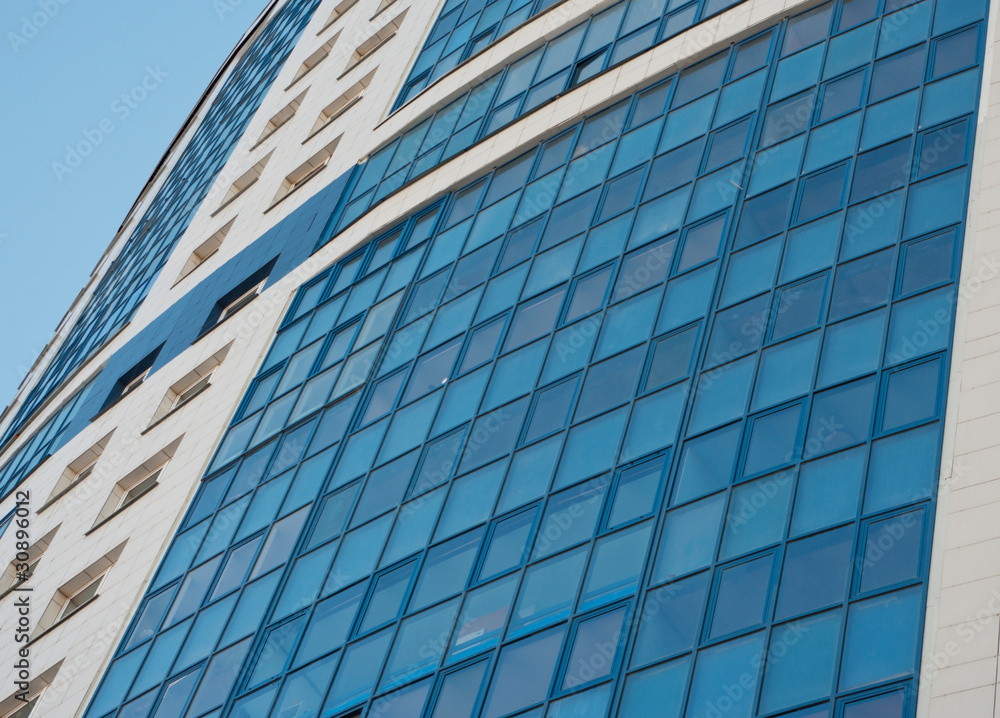 A fragment of the facade of a modern building A fragment of the facade of a modern building