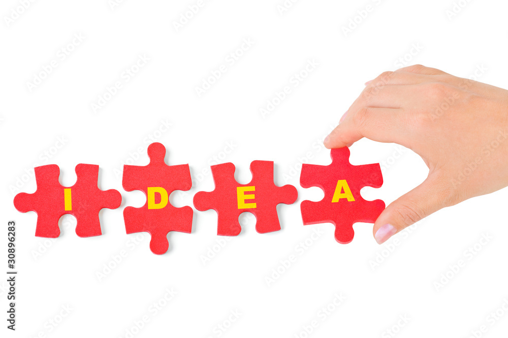 Hand and puzzle Idea