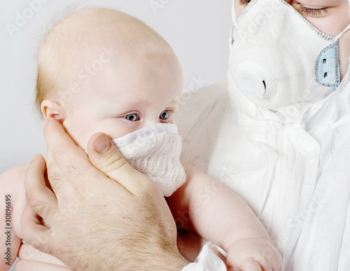 Baby in a medical mask