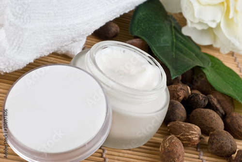 shea nuts with shea butter cream