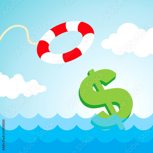 lifebuoy and a dollar sign