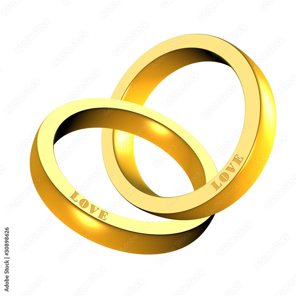 An illustration of 3d shiny golden rings An illustration of 3d shiny golden rings