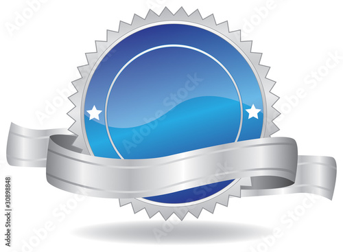Button Emblem, Medaille - blau
