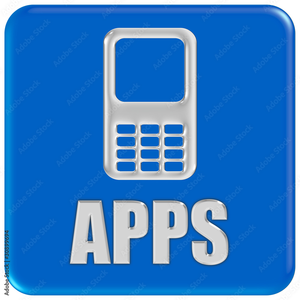Button blau Ecken rund APPS I Button blau Ecken rund APPS I