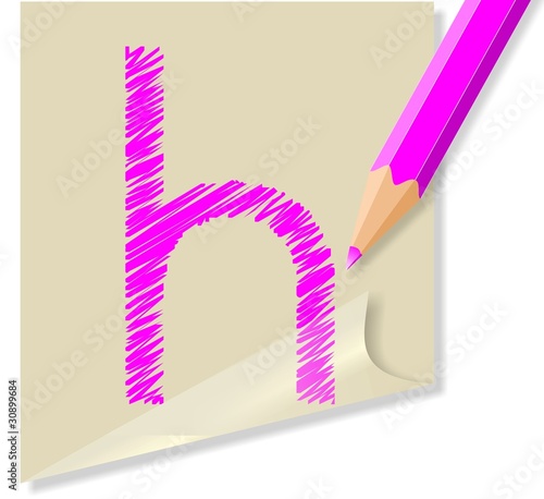 Post it con lettera H, in vettoriale