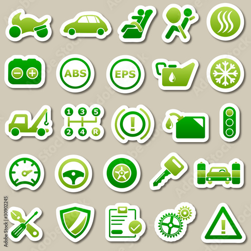 Automotive Green Stickers