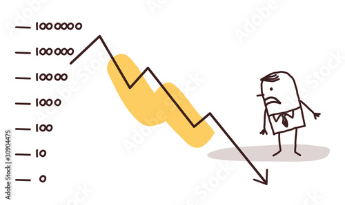 businessman & stock market crash