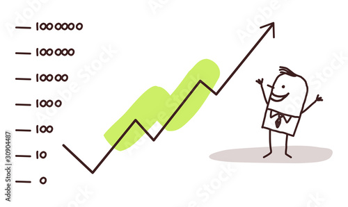 businessman & stock market success