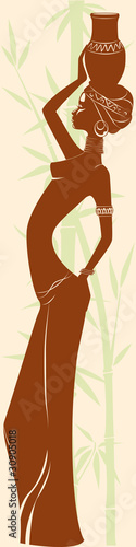 stylized african girl.vector illustration