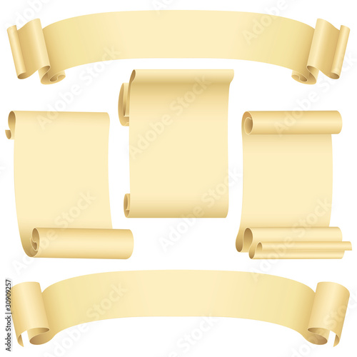 Grunge banners  and scrolls set (vector, CMYK)