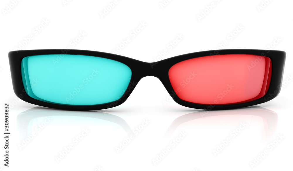 Stereo 3D glasses on white