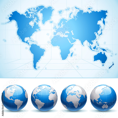 Globe and World Map