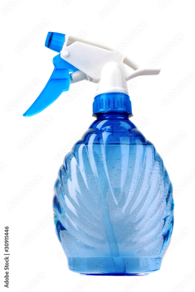 blue spray bottle isolated on white blue spray bottle isolated on white