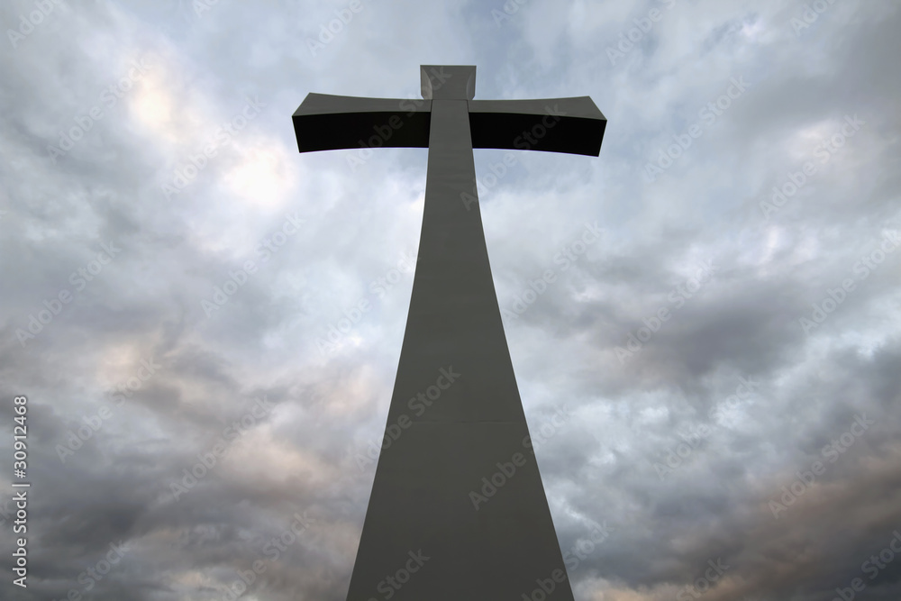 Good Friday Easter Day Cross Clouds Background