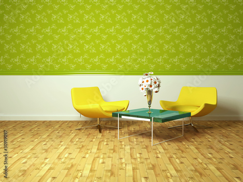 bright interior design of modern living room