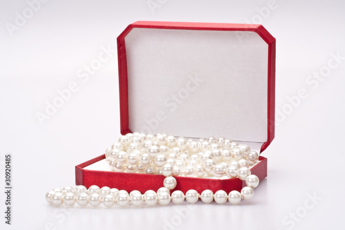 pearls in a red box