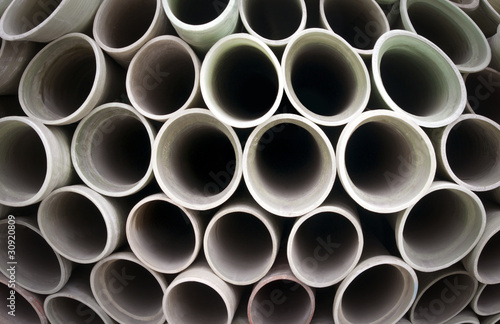Stack of plastic pipes