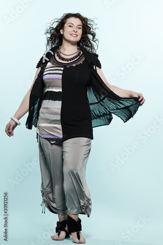 large build caucasian woman spring summer fashion photo