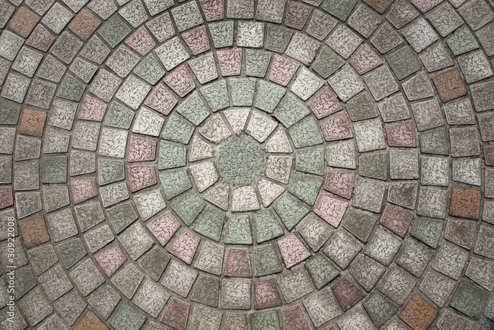 Circular cobblestone pattern