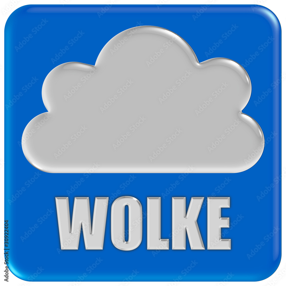 Button blau Ecken rund WOLKE Button blau Ecken rund WOLKE