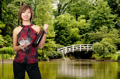 Woman with Wine photo