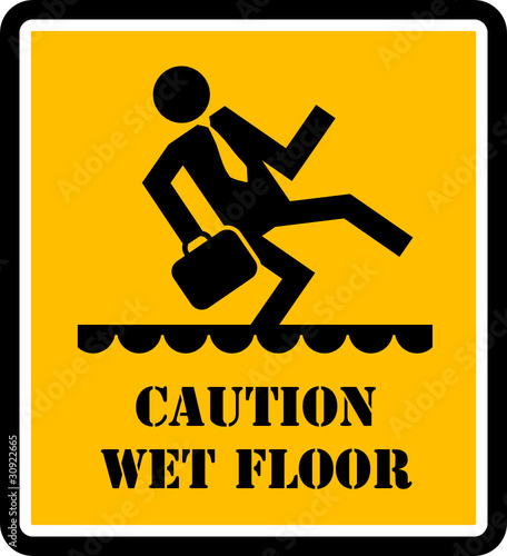 Wet floor sign, vector illustration