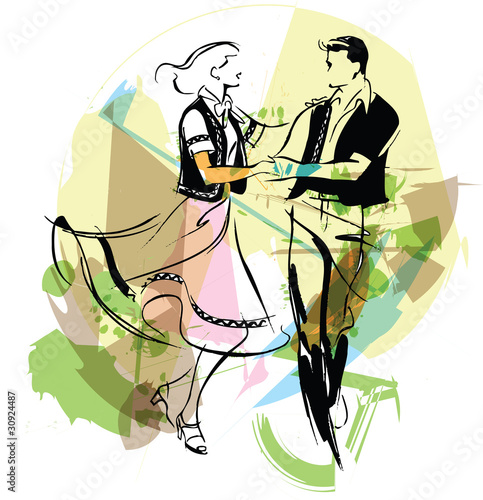Obraz na płótnie illustration of dancers.