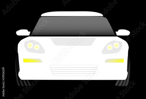 Coche blanco aislado