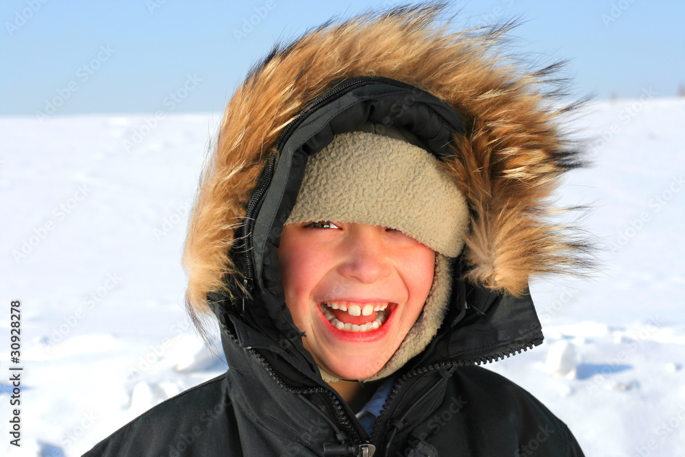 happy boy in winter portrait outdoor happy boy in winter portrait outdoor