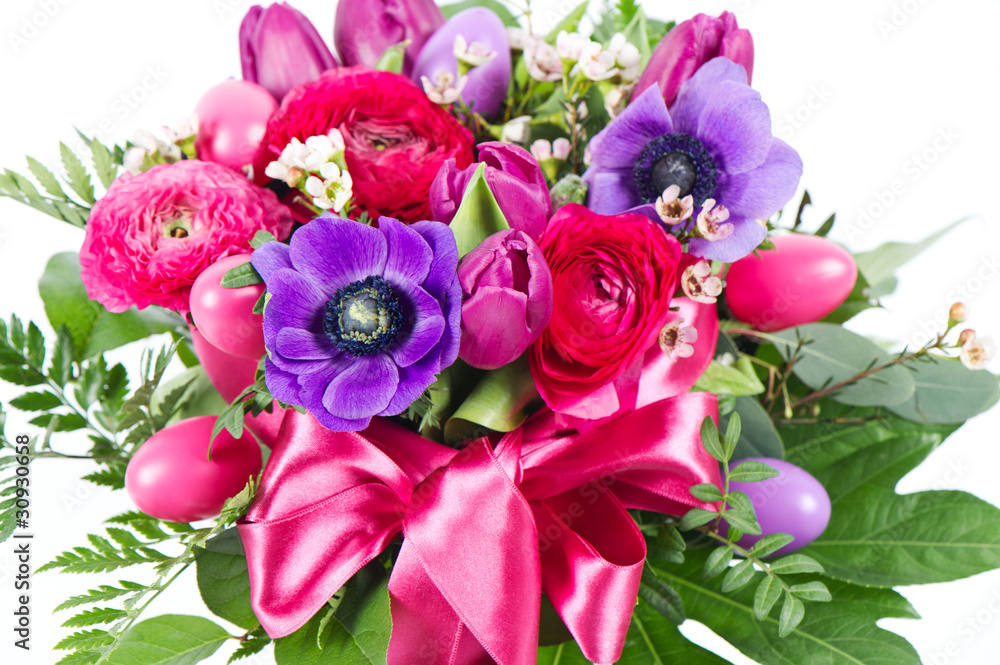 Fototapeta premium colorful easter flowers bouquet